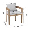 Christopher Knight Home Ofer 7 Pieces Aluminum and Acacia Wood Dining Set - 3 of 4