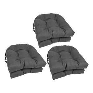 Blazing Needles, 16-inch Spun Polyester Solid Outdoor U-shaped Tufted Chair Cushions (Set of 6) - 1 of 1