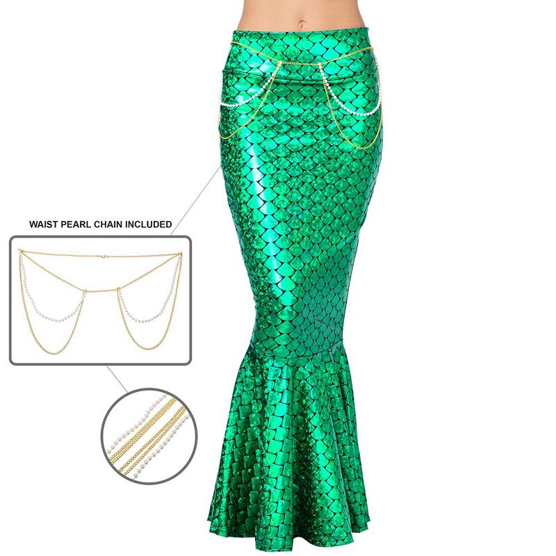 Syncfun Mermaid Costume For Women Metallic Hologram Shiny Mermaid Skirt Costume Adult Role Play 3 Sizes, 5 of 9