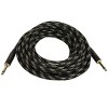 Monoprice Braided Cloth 1/4 Inch (TS) Male 20AWG Instrument Cable Cord - 35 Feet- Black (Gold Plated) - 2 of 4