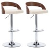 vidaXL Bar Stools 2 pcs Cream Faux Leather and Bentwood - 2 of 4