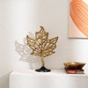 TopComfy Decorative Object Aluminum Maple Leaf Sculpture Elegant Table Accent for Home Decor, Gold, 11.5"*5.5"*16" - 2 of 4