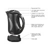 Salton Cordless Electric Kettle, 1.7 Liter Capacity, Automatic Shut-Off and Boil-Dry Protection, Water Level Window, 1500 Watts, Black (JK1199) - 3 of 4