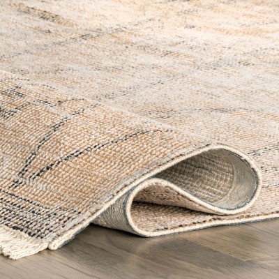 Handmade Trellis Charm Rectangular Wool-Blend 5' x 8' Rug in Beige