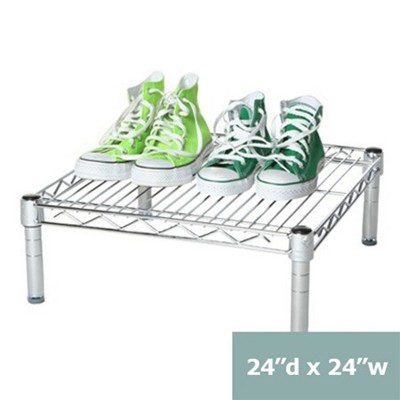 24" Chrome Wire Adjustable Single Tier Shelf
