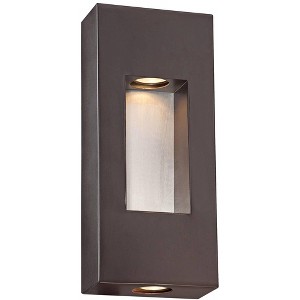 Minka Lavery Modern Outdoor Wall Light Fixture Dorian Bronze 2-Light 14" for Post Exterior Barn Deck House Porch Yard Patio - 1 of 1