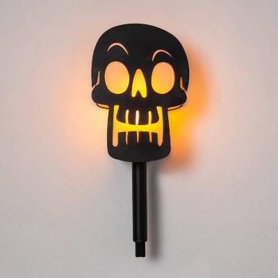 1ct LED Flame Effect Skull Battery Operated Halloween Novelty Path Stake Light - Hyde & EEK! Boutique™
