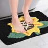 Unique Bargains Bathroom Soft Sunflower Pattern Non-Slip Absorbent Floor Mat - 3 of 4