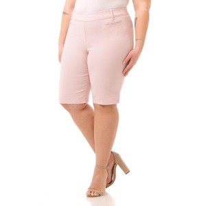 Rekucci Curvy Woman Ease into Comfort Pull-On Modern City Shorts with Tummy Control and Real Pockets - 1 of 4
