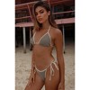 Moda Minx Contrast Cove 'Stone & Almond' Scrunch Tie Side Bikini Bottoms - 3 of 4