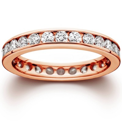 Pompeii3 1 1/2ct Channel Set Diamond Eternity Ring 14K Rose Gold