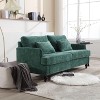 Mocamel Mid Century Modern Chenille Loveseat Sofa with Brown Wood Feet - 2-Seat Upholstered Couch for Living Room & Bedroom - 3 of 4