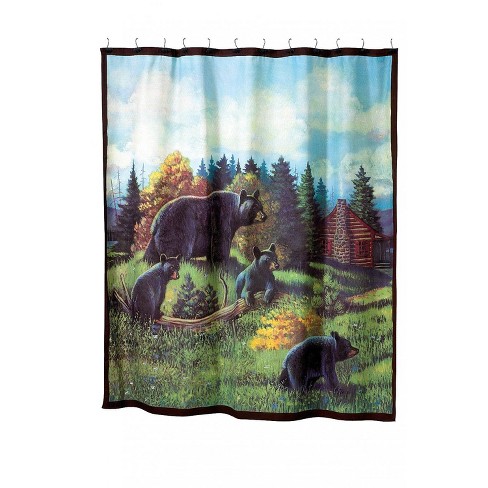 Avanti Black Bear Lodge Shower Curtain Black Target