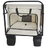 Vynxaria 360 Rotating Rear Wheel Heavy-Duty Folding Wagon, All-Terrain Wheels, Dual-Color Beige Design for Camping, Beach, Picnic, Outdoor Fun - 4 of 4