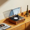 VEVOR Vinyl Record Player, 3-Speed, Belt Driven Turntable Record Player with Built-in 3W Speaker Magnetic Cartridge, Support 33/45/78 RPM, Brown - 2 of 4