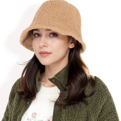 Anna-Kaci Women's High Pile Fleece Bucket Hat with Soft Textured Fabric and Modern Casual Design