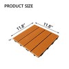11 PCS 11.7" X 11.7" Square Plastic Wood Deck Tiles, Outdoor Terrace Flooring，Light Brown - 4 of 4