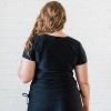 Calypsa Women's Plus Size UPF 50+ Short Sleeve Adele Swim Top - 3 of 4