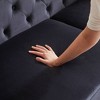 APRILSOUL61.25-inch Deluxe Velvet Sofa with Chesterfield Tufted Buttons with 2 Pillows and Metal Feet - 4 of 4