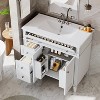 Tribesigns 36" Bathroom Vanity with Sink, Modern Bathroom Sink Cabinet with 4 Drawers & 2 Doors, Bath Storage Vanity Sink with Metal Handles White - 4 of 4