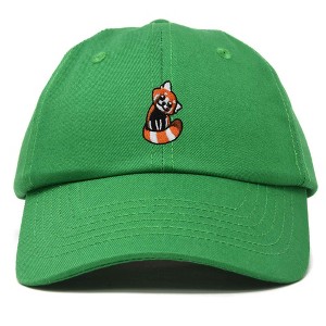 Dalix Red Panda Embroidered Cotton Dad Hat Cute Animal Adjustable Baseball Cap for Outdoor Style Womens - 1 of 4