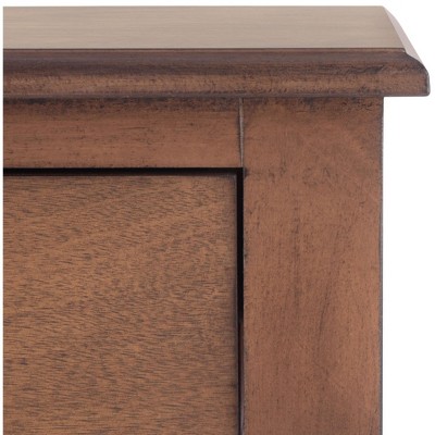 Athena Medium Brown Pinewood Accent Table with Storage