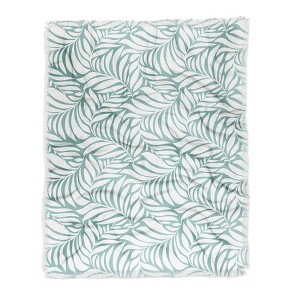 Heather Dutton Flowing Leaves Seafoam Woven Throw Blanket - Deny Designs - 1 of 2