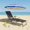 Gymax Outdoor Chaise Lounge Chair Set of 2 Patio Chaise Loungers with Adjustable Backrest and Footrest Outdoor Folding Recliner - 4 of 4