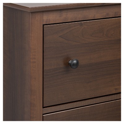 Espresso Tall 2-Drawer Nightstand with Open Cubby