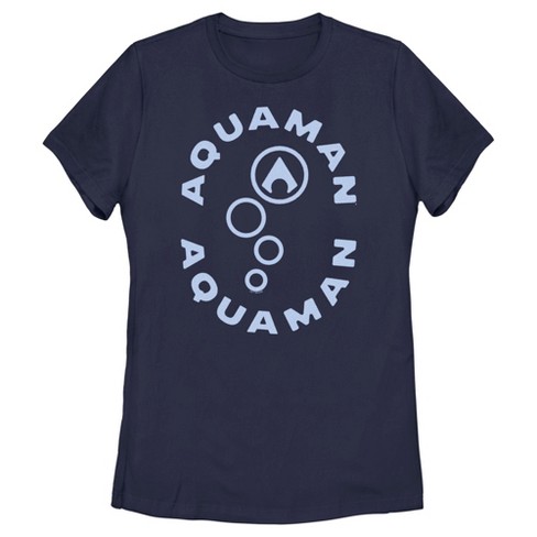 Women's Aquaman King Bubbles T-shirt - Navy Blue - Small : Target