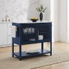 Katrina Kitchen Island Navy/White Marble - Crosley: Faux Marble Top, Glass Doors, Towel Bars - 2 of 4