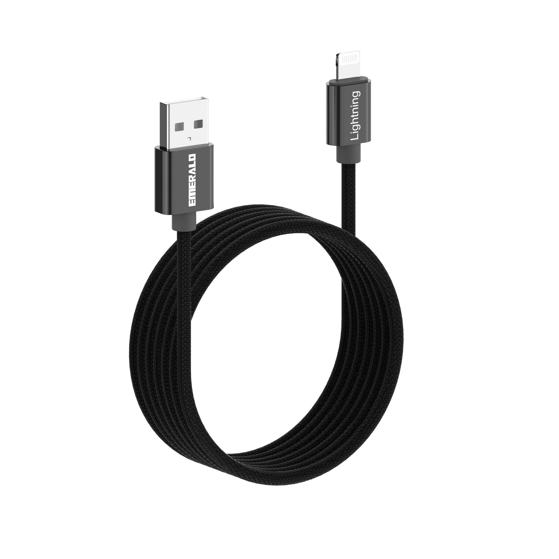 Emerald 10ft Braided USB-A to Lightning Fast Charging & Sync Cable Compatible with iPhone