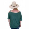 Women's One Shoulder Strappy Top, Green - Shirley Stone - 2 of 3