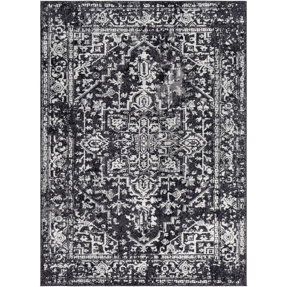 Photos - Area Rug Livabliss 5'3"x7'3" Worsham Traditional Rug Black: Medium Pile, Stain & Fade-Resistant, Indoor Use