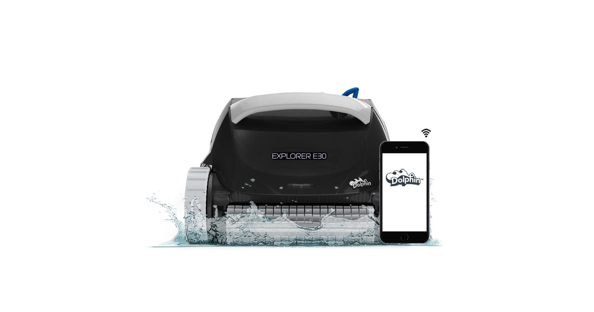 Dolphin Explorer E30 Wi-Fi (2025) Robotic Pool Vacuum, Wall Climbing & Waterline Scrubber, for Inground Pools up to 50 FT