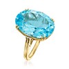 Ross-Simons 20.00 Carat Sky Blue Topaz Cocktail Ring With Diamonds in 14kt Yellow Gold - 3 of 4