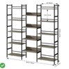 Triple-Wide 5-Tier Industrial Bookshelf – Tall Rustic Bookcase with 4 Open Display Shelves for Bedroom or Home Office - 3 of 4