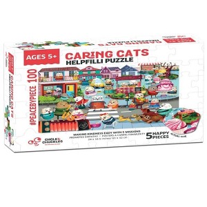 NAYSAYE Caring Cats 100 Piece Jigsaw Puzzle Educational Play Craft Activity Kit for Kids Learning and Play, Multicolor, 6.5"*9"*1.8" - 1 of 4