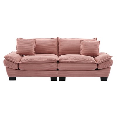 NicBex 84 Inch Corduroy Couch Loveseat Sofa with 2 Pillows for Living Room,Small Space,Office,Apartment