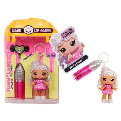 Yummiland Lip Gloss Doll: Sour Sweeties - Misty Cakes Includes DIY Lip Gloss + Removable Keychain