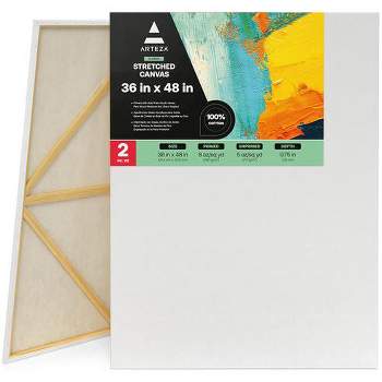 Arteza Stretched Canvas Value Pack, 36" x 48", Blank Canvas Boards for Painting - 2 Pack