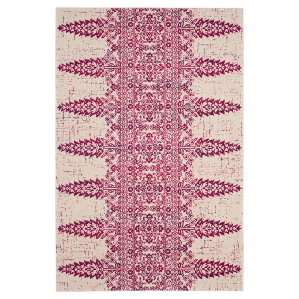 5'1inx7'6in Ivory/Fuchsia Floral Loomed Area Rug - Safavieh
