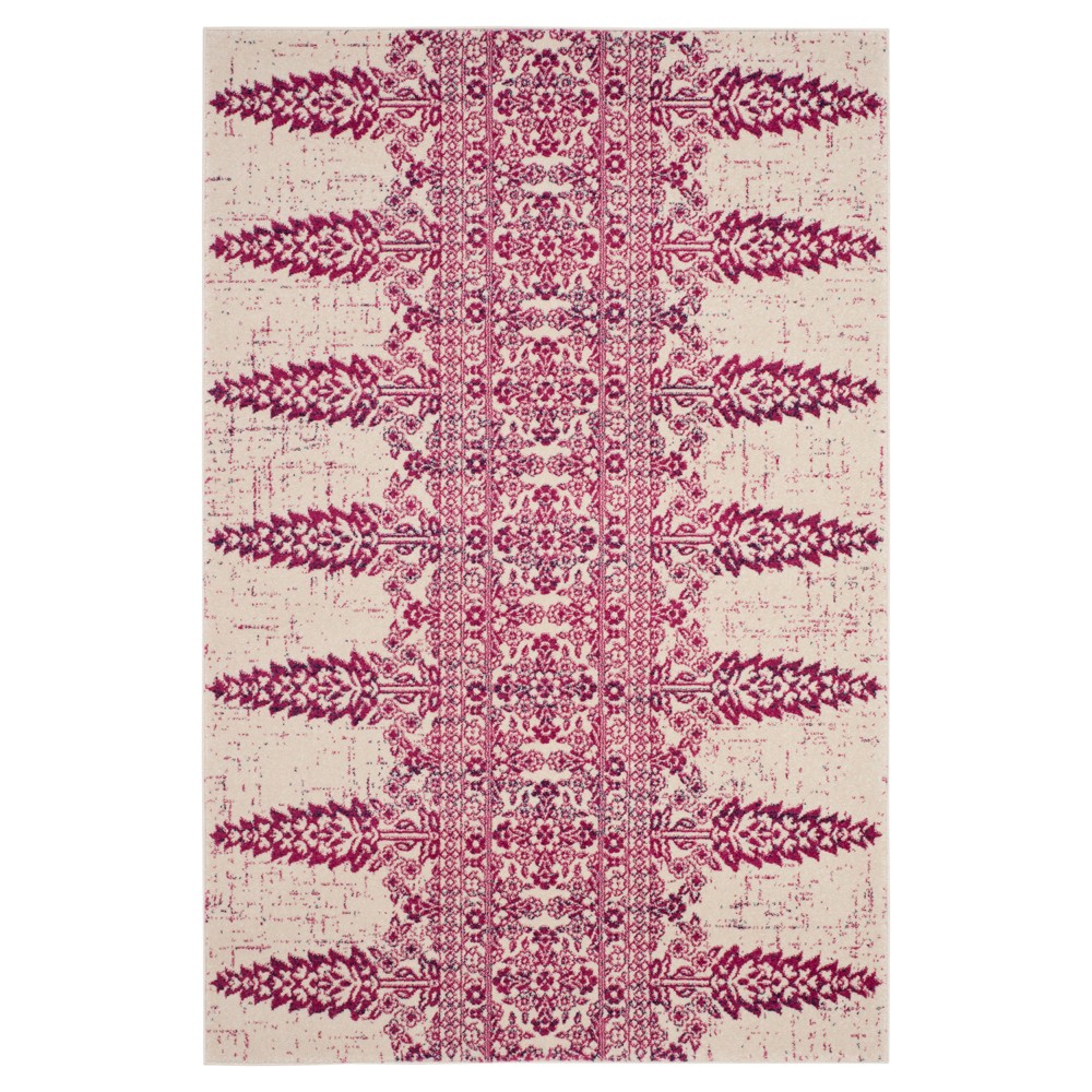 5'1inx7'6in Ivory/Fuchsia Floral Loomed Area Rug - Safavieh