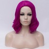 Unique Bargains Women Halloween Curly Medium Wavy Shoulder Length Human Hair Wigs 14" with Wig Cap - image 2 of 4