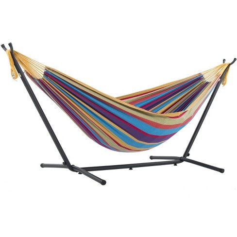 Vivere 9ft Double Hammock with Stand Tropical