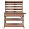 GlasFlength Decorative Storage Cabinets, Wood Frame, with Drawer, Grooved Sliding, Table with Hooks, Blue, 46.7"*20.8"*65" - 4 of 4