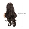 Unique Bargains Women's Long Body Wave Lace Front Wigs with Wig Cap 26" Deep Brown 1 Pc - 2 of 4