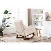 CAVINAS Rocking Chair Modern Glider Rocking Chair Armchair Comfy Chair with Side Pocket and Wood Legs - 3 of 4