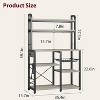 Nasitip 35.4''Microwave Stand w/Open Storage Shelves Coffee Bar with Wire Basket Industrial 6-Tier Kitchen Storage Rack with Hutch,Gray - 3 of 4