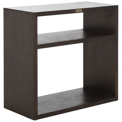 Munson Dark Oak Wood Console Table with Shelves